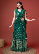 Dapper Looking Ready to Wear Lehenga Choli in Green Colour